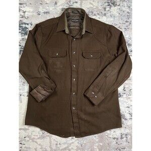 Vintage Northwest Territory Shirt Mens Large Brown Button Up Long Sleeve Pockets